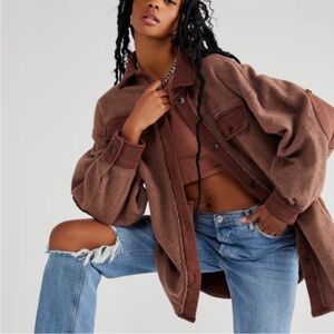 Free People Ruby Jacket Shacket Brown Small